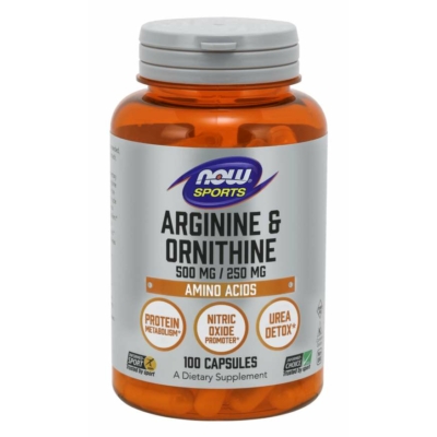 Now Arginine & Ornithine 500 mg / 250 mg Veg Capsules