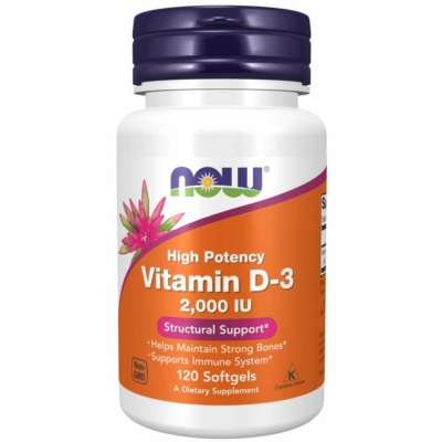 NOW D3 Vitamin D-3 2,000 IU 120 Sgels