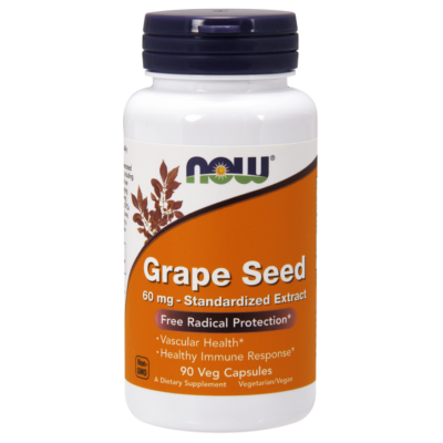 NOW Grape Seed 60mg. 90 Vcaps